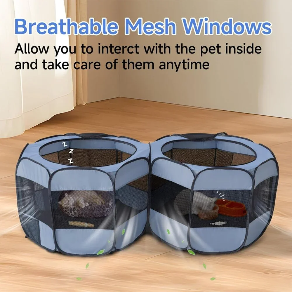 Foldable Indoor Outdoor Pop Up Playpen for Dogs & Cats - Easy Setup & Transport